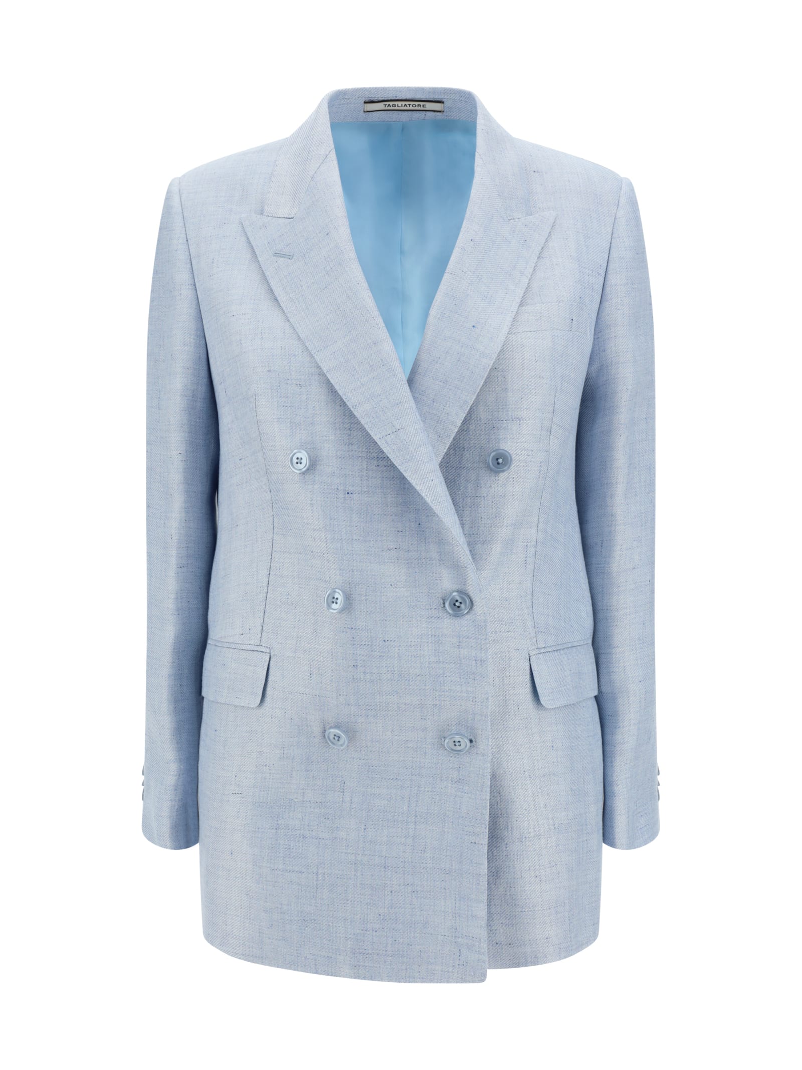Shop Tagliatore Fod Jasmine Blazer Jacket In 736 Azzurro