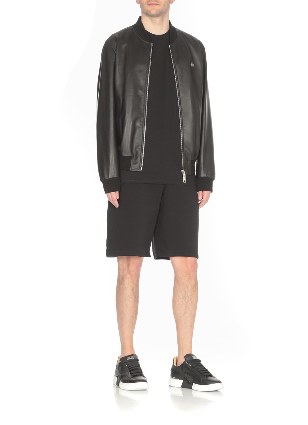 Shop Philipp Plein Billy Leather Jacket In Black