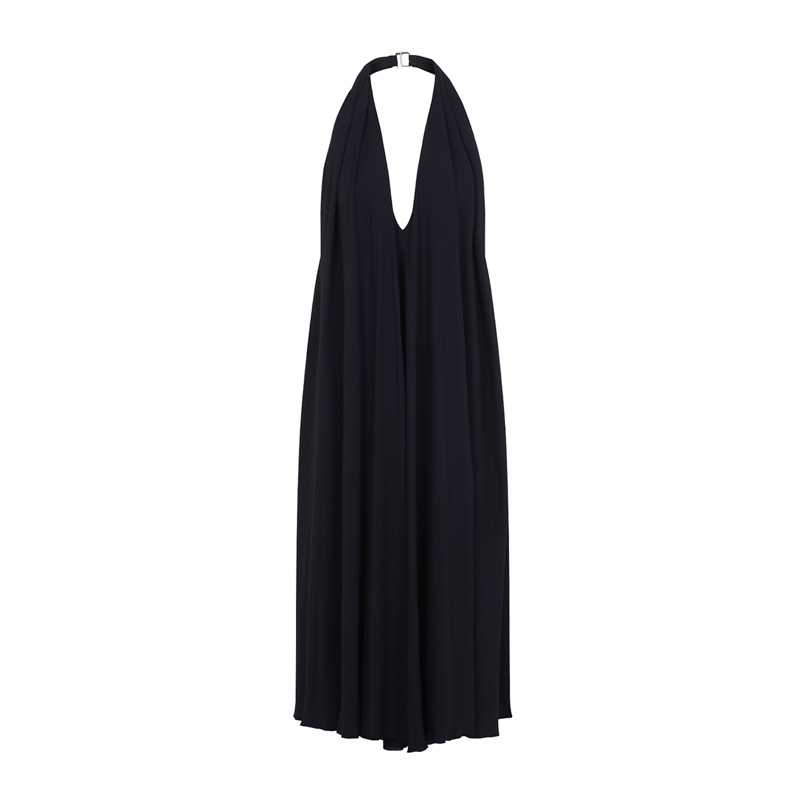 Jacquemus The Norma Draped Maxi Halter Dress In Dark Navy