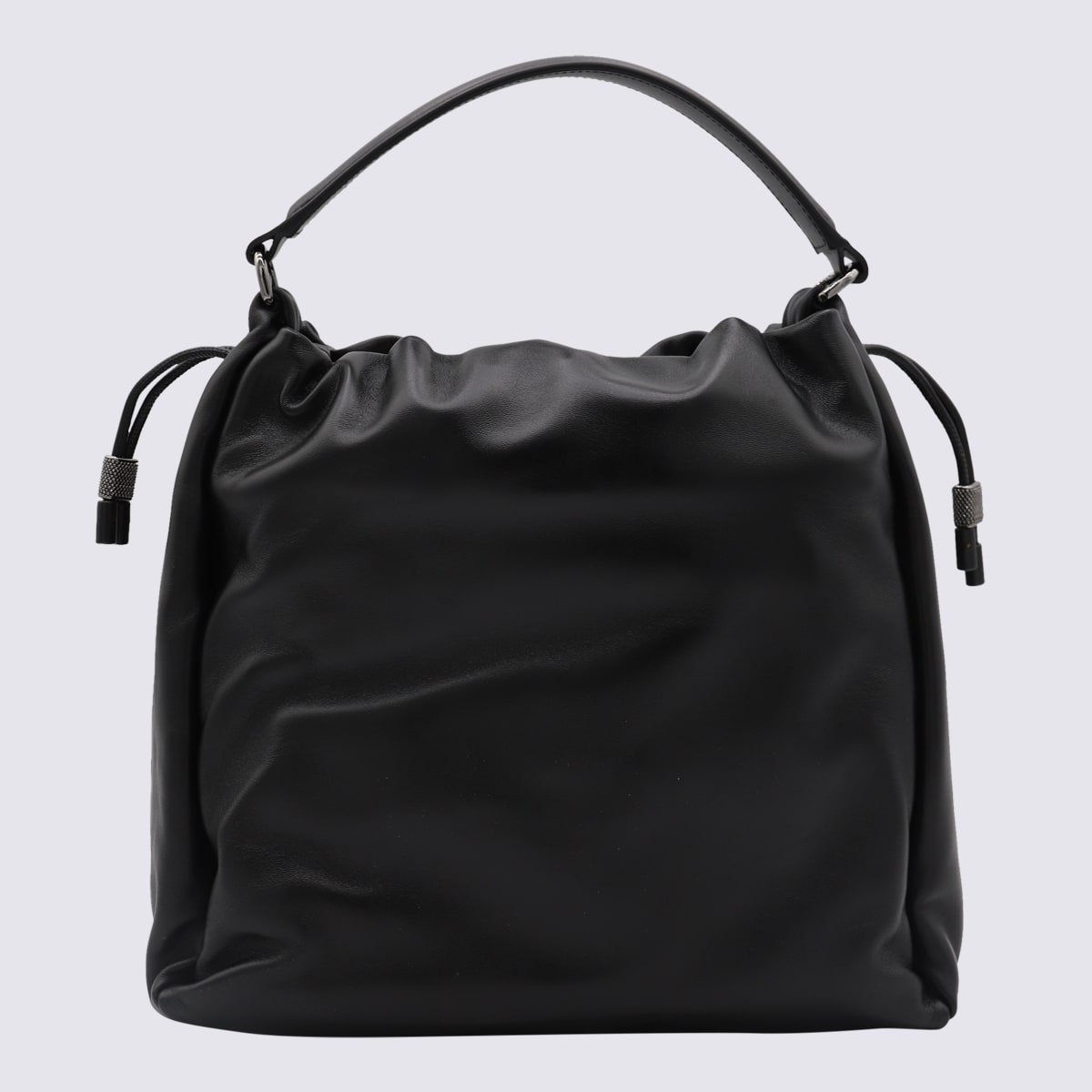 BRUNELLO CUCINELLI BLACK LEATHER CROSSBODY BAG 