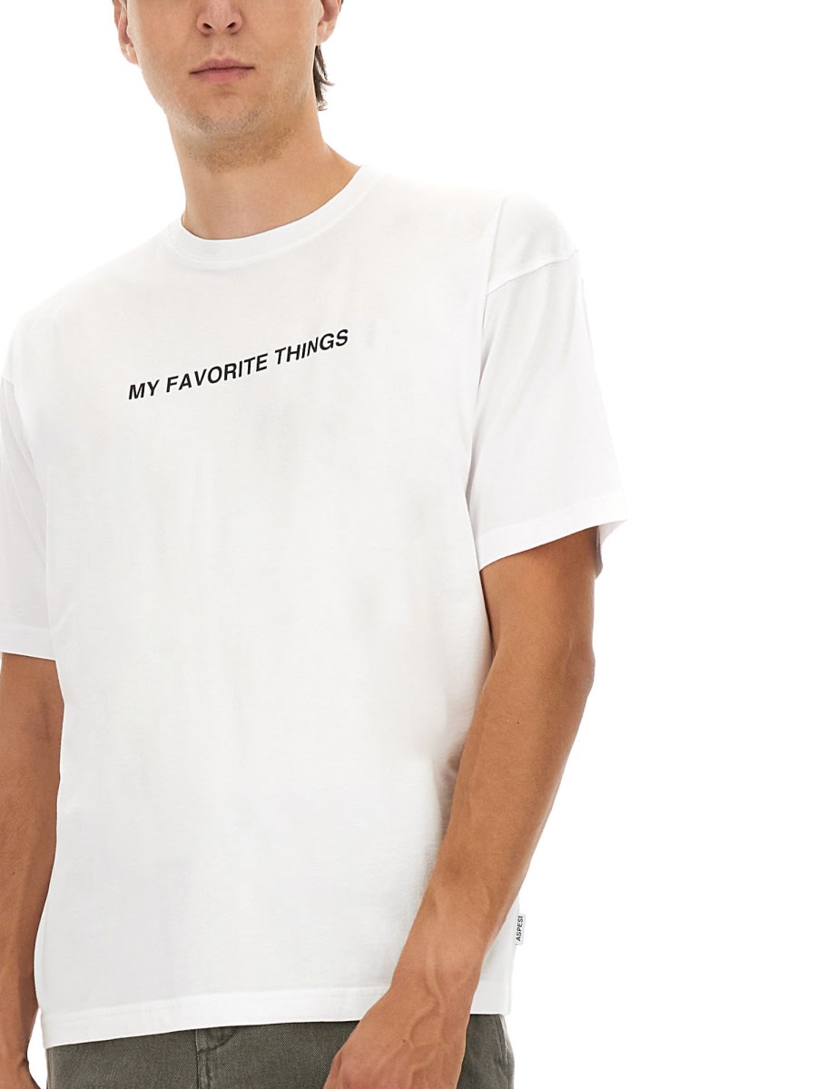 Aspesi T-shirt With "my Favorite Things" Print In White