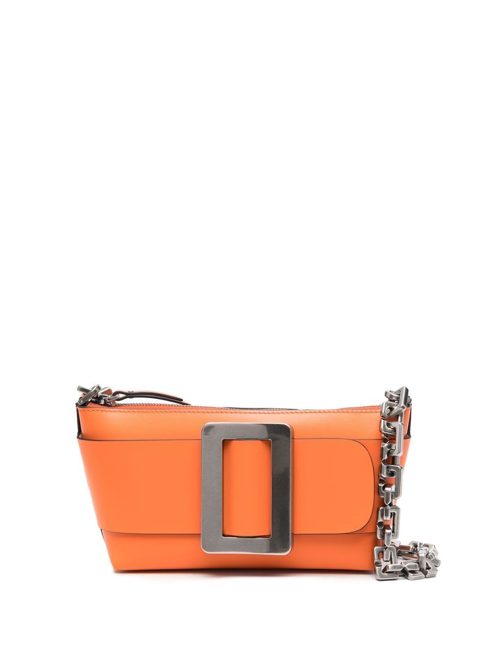 Boyy Buckle Pouchette Leather Shoulder Bag In Orange