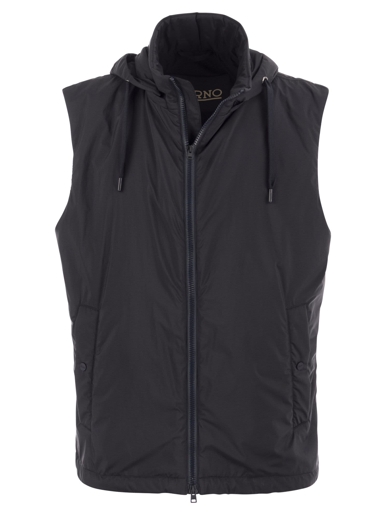 Herno Hooded Vest In Night Blue