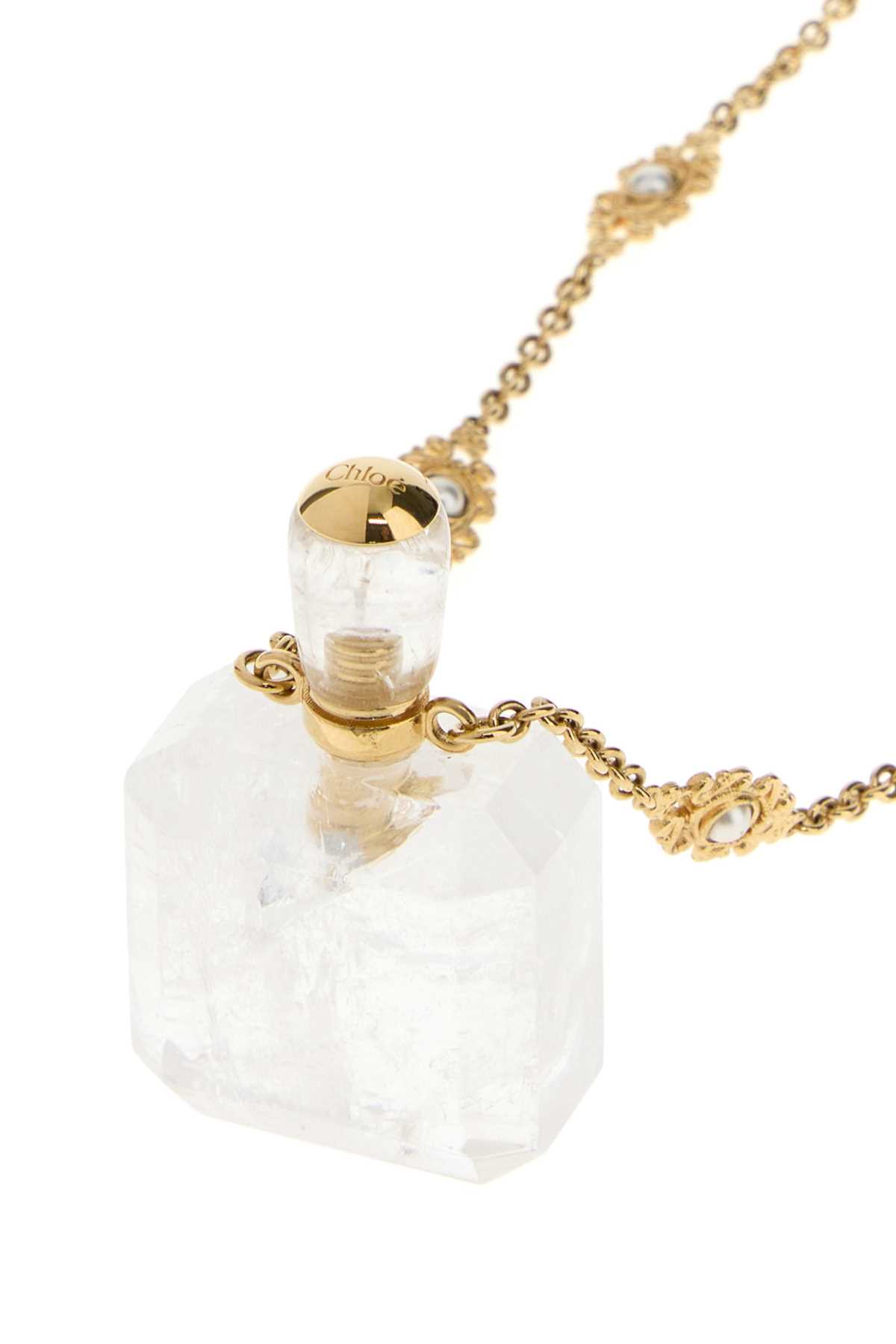 Chloé Crystal-embellished Chain Necklace In Gold