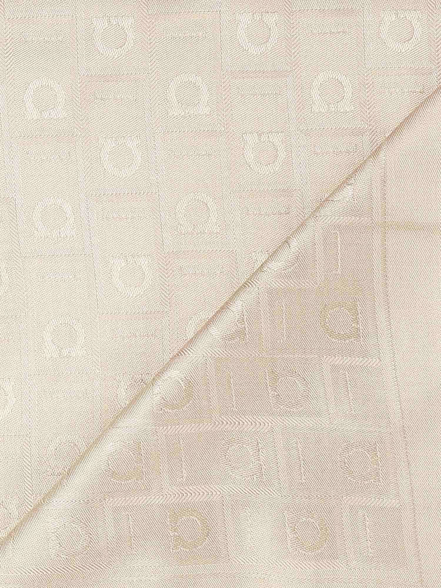 Ferragamo Monogram Jacquard Frayed-edge Scarf In Neutral