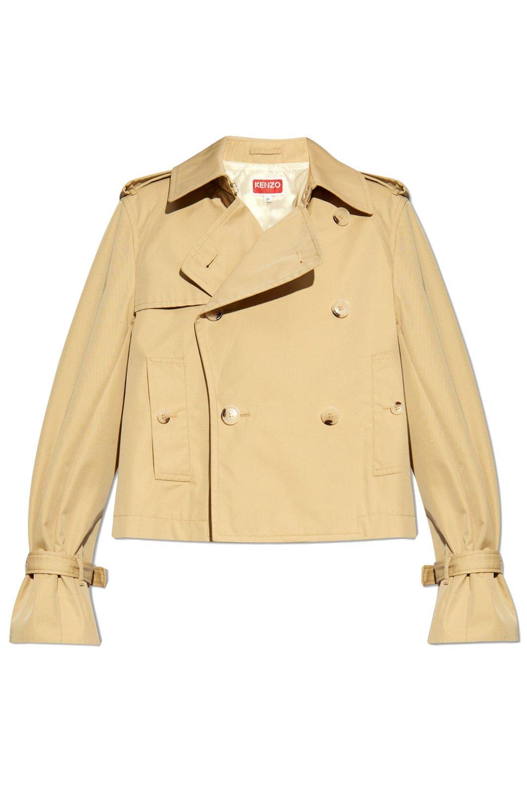 Button-up Short Trench Coat