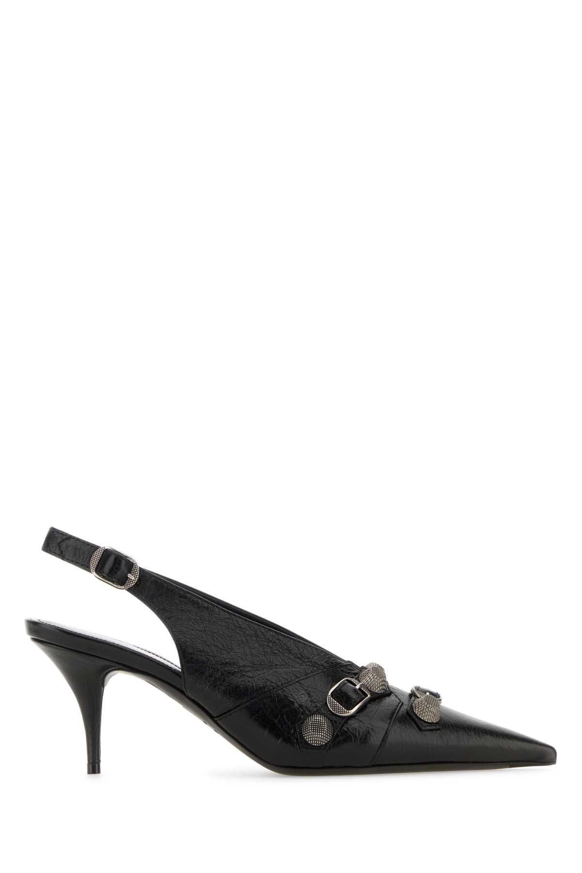 Shop Balenciaga Black Leather Cagole Pumps In 1081