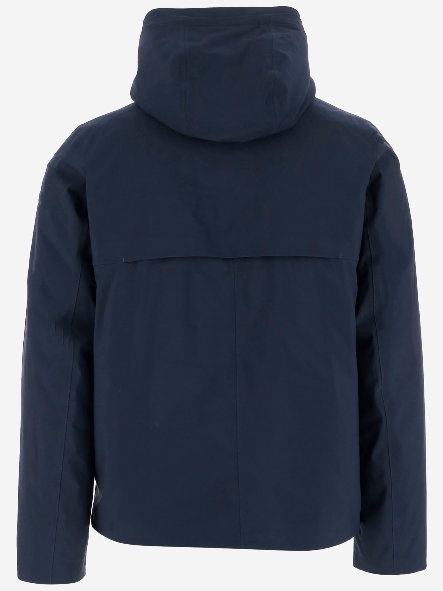 K-way High-collar Adjustable-hood Coat In Blue