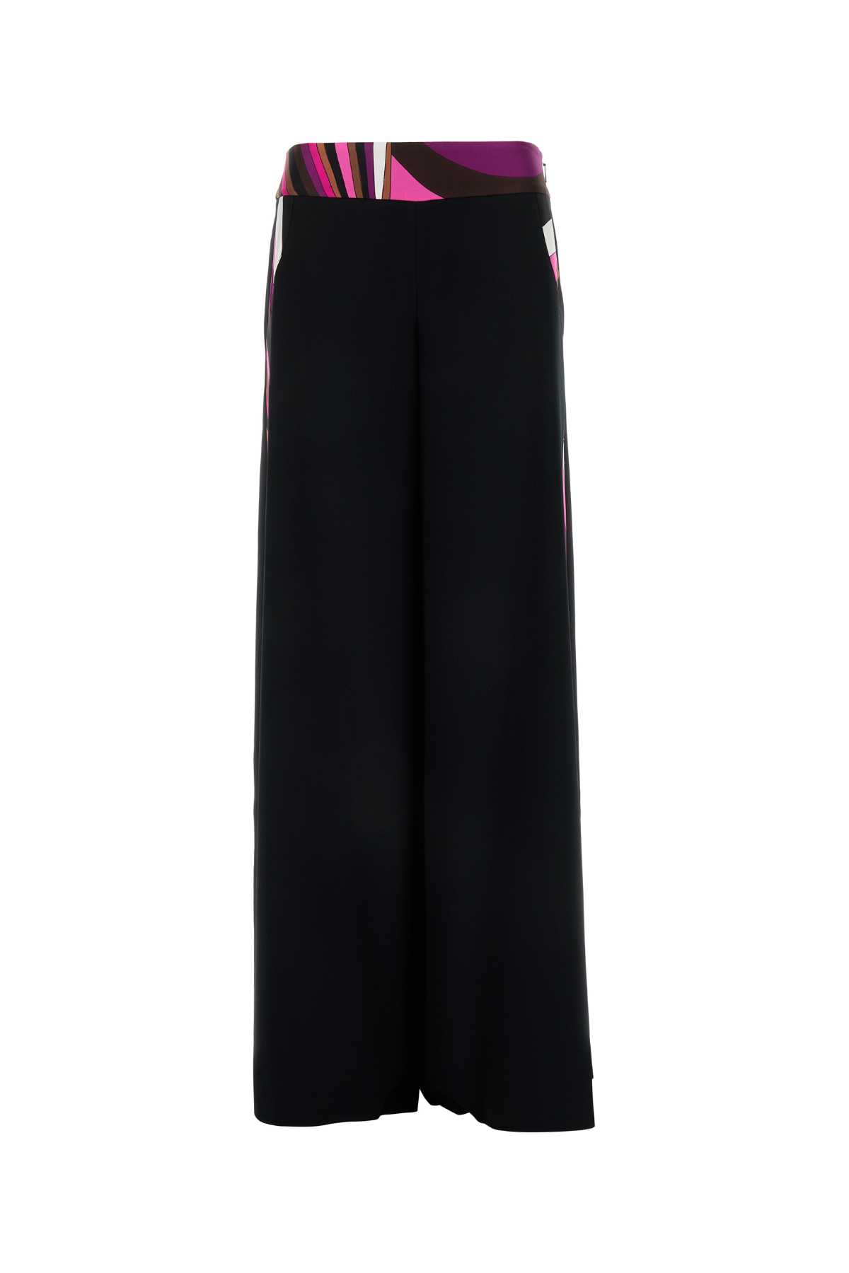 Shop Pucci Black Jersey Palazzo Pant In Nerofuxiamarrone