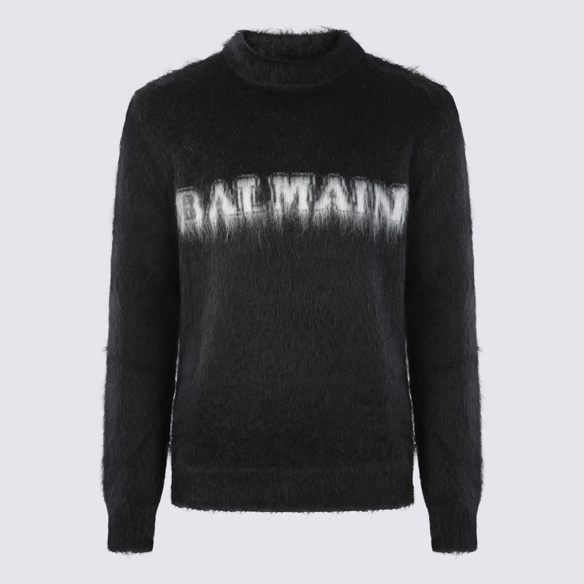 Balmain Black Mohair Blend Sweater