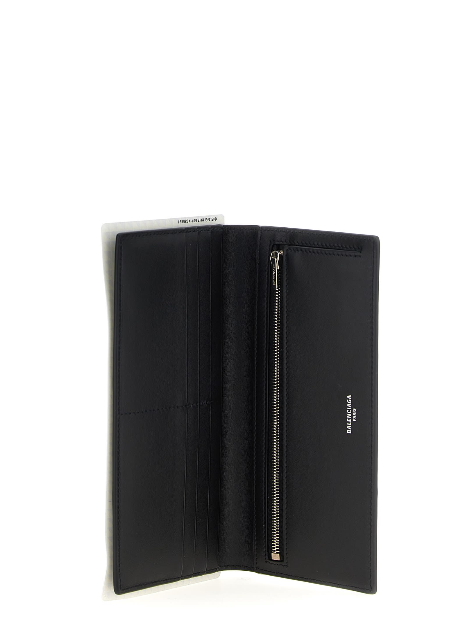Balenciaga Passport Lungo 1 Biglietto Wallet In Black