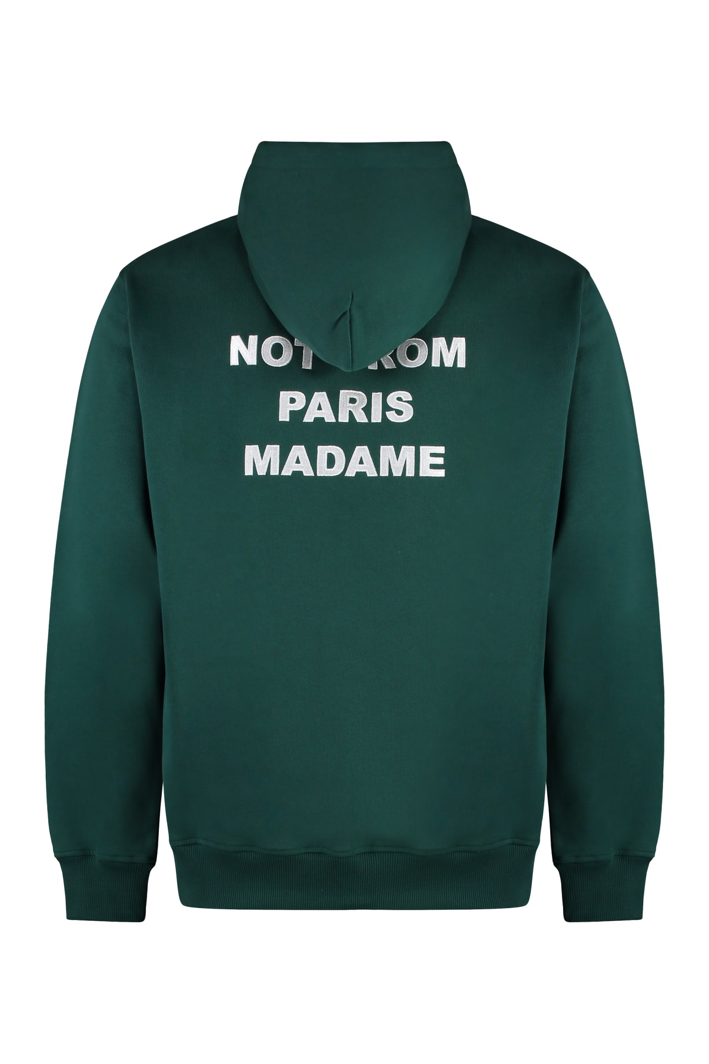 Shop Drôle De Monsieur Slogan Hooded Sweatshirt In Green