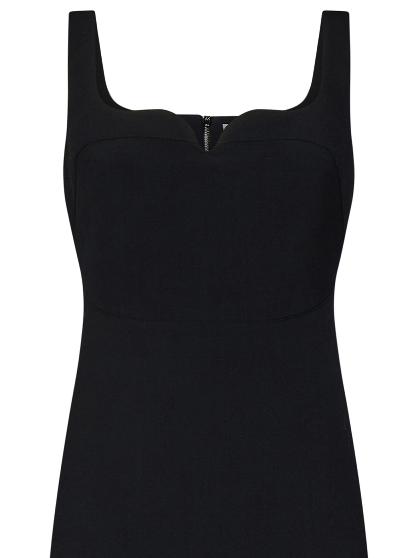 Shop Victoria Beckham Sleeveless Fitted T-shirt Dress Midi Dress In Nero