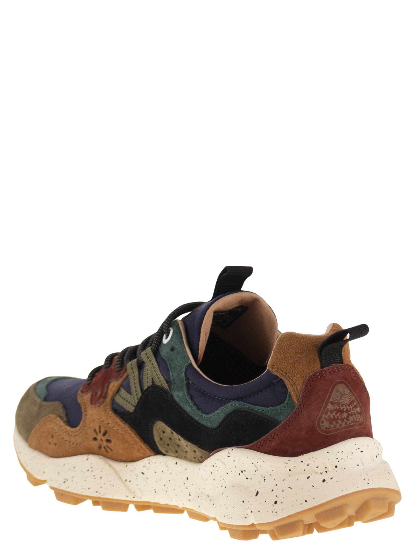 Flower Mountain Yamano 3 - Sneakers In Suede And Technical Fabric In Multi