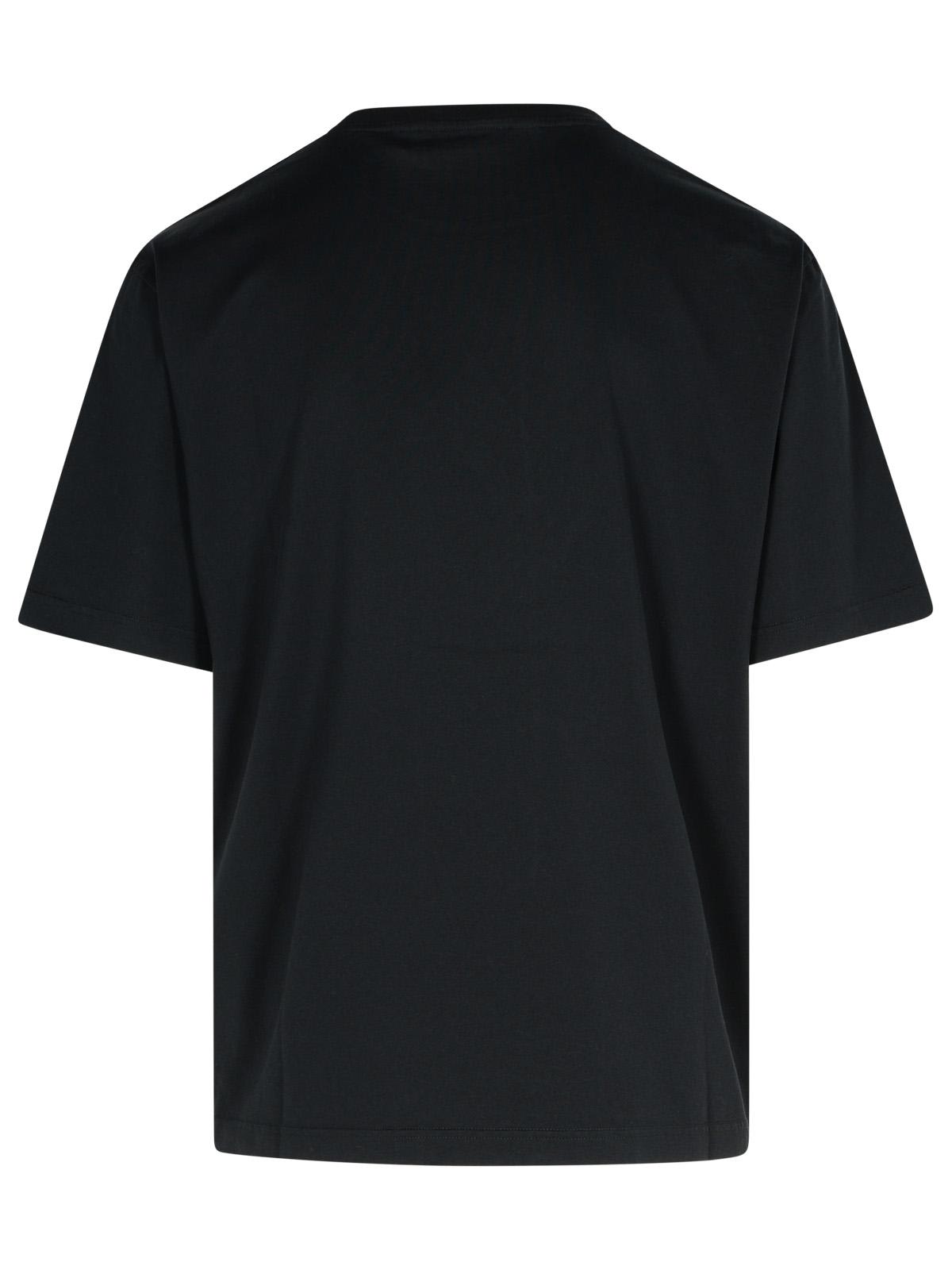 Shop Palm Angels Statement Black Cotton T-shirt In Black Grey