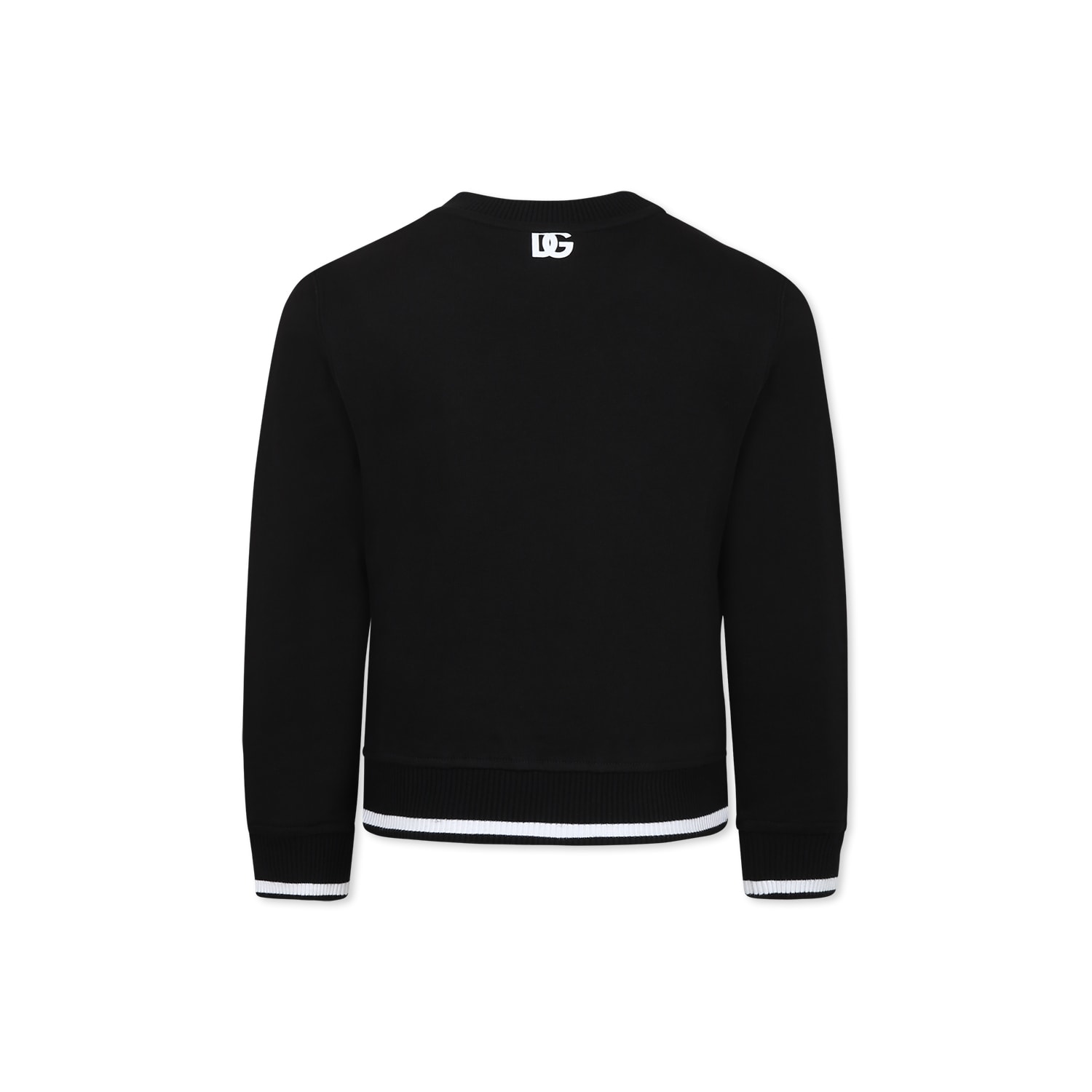 Dolce & Gabbana Black Sweatshirt For Kids With Logo In Black