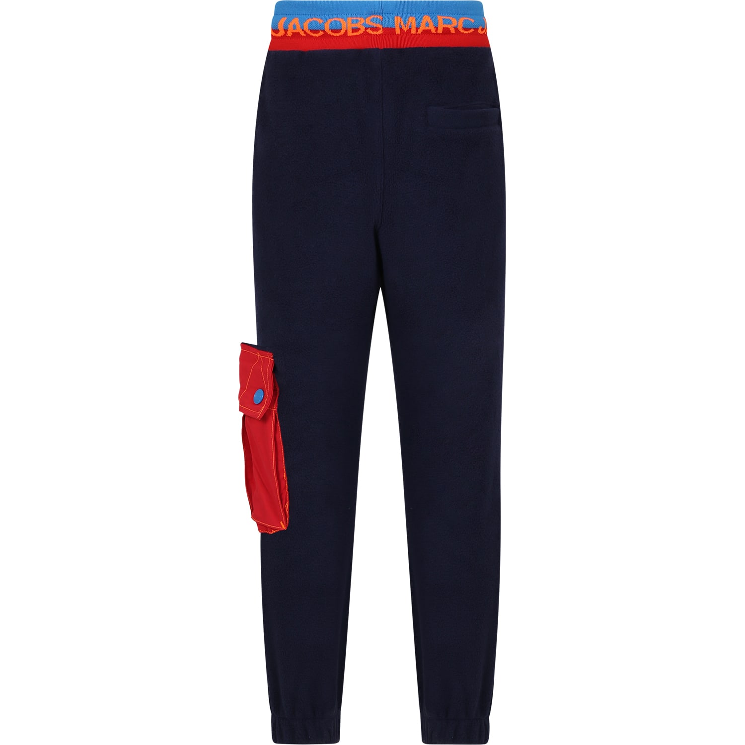 Shop Little Marc Jacobs Blue Tracksuit Trousers For Boy With Logo In T Marine
