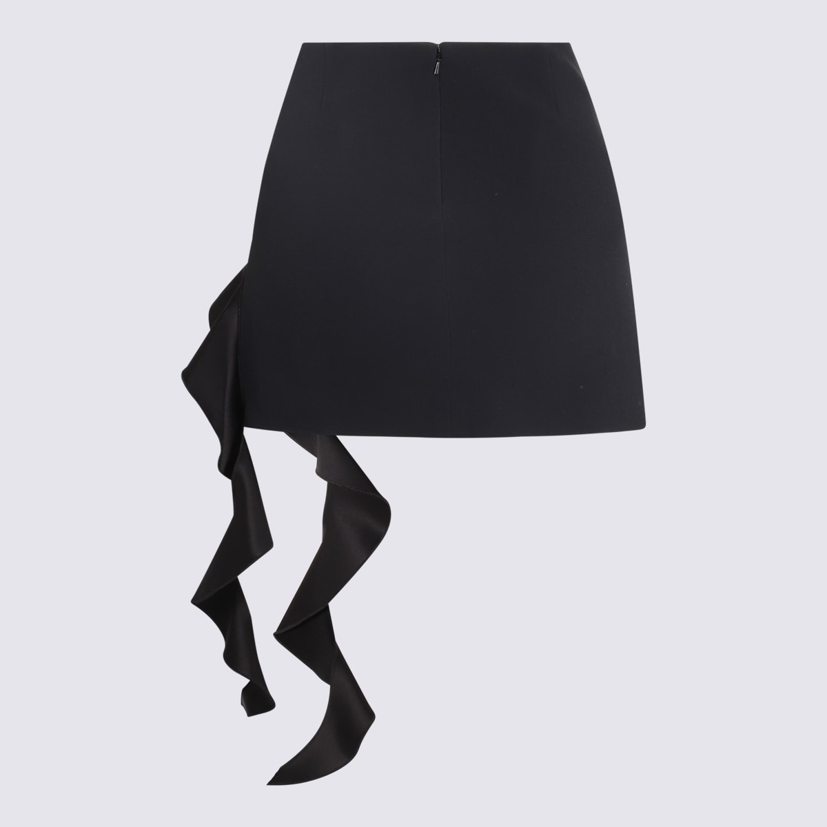 Black Viscose Blend Mini Skirt