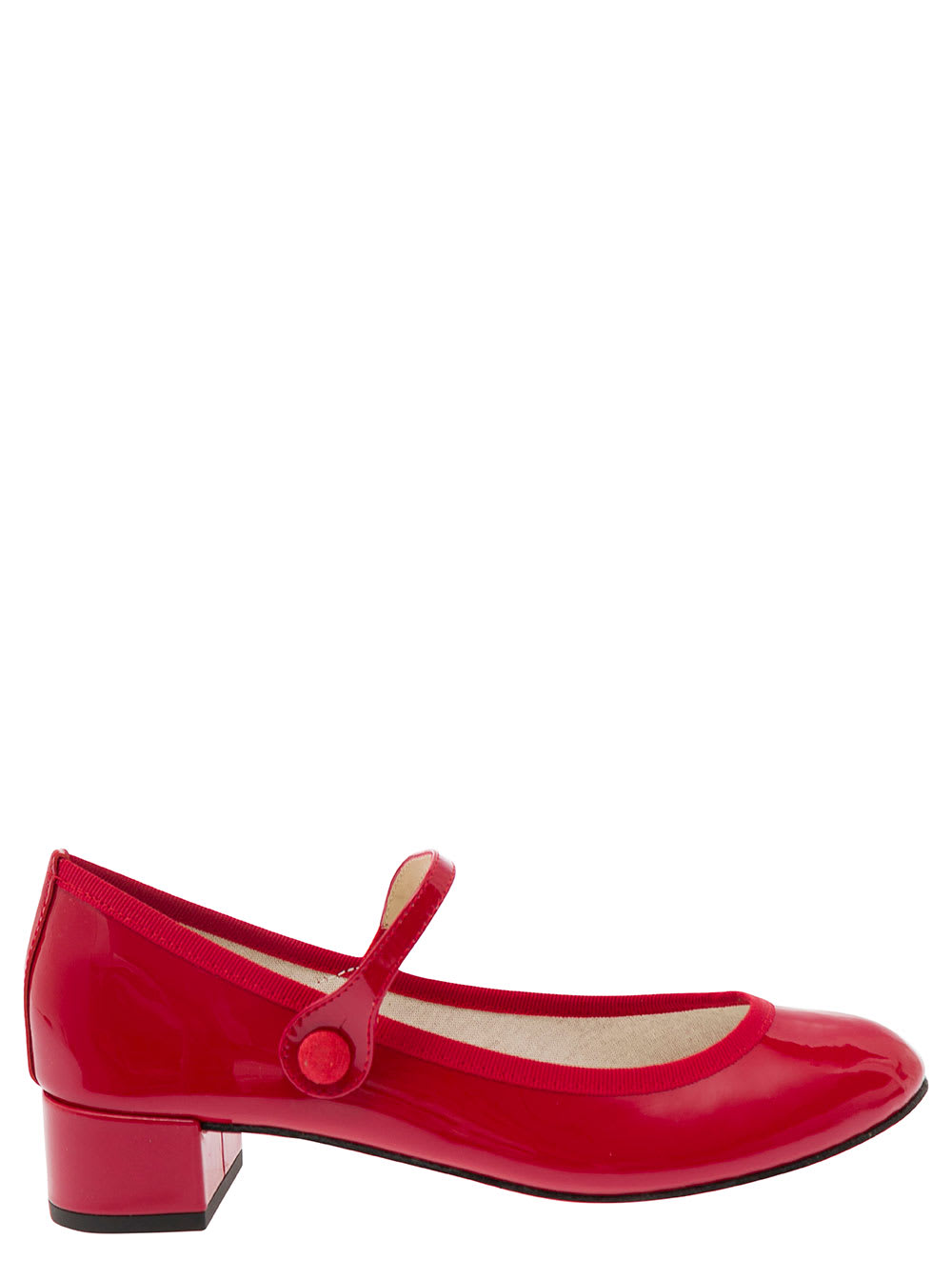 REPETTO ROSE RED MARY JANES WITH STRAP IN PATENT LEATHER WOMAN