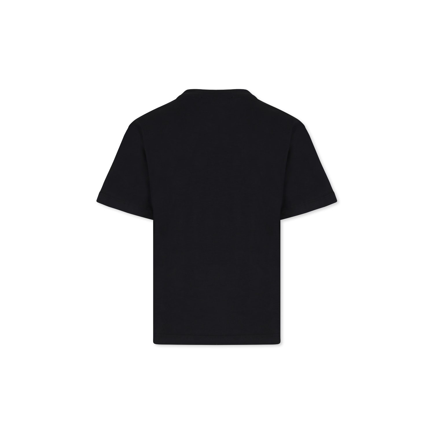 Msgm Black T-shirt For Girl With Pink Logo In Black