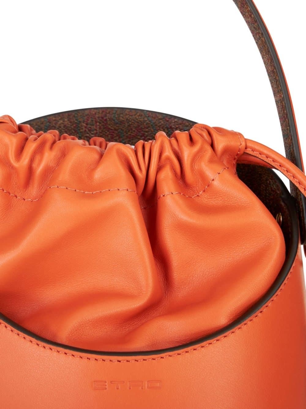 Shop Etro Orange Mini Saturno Bag