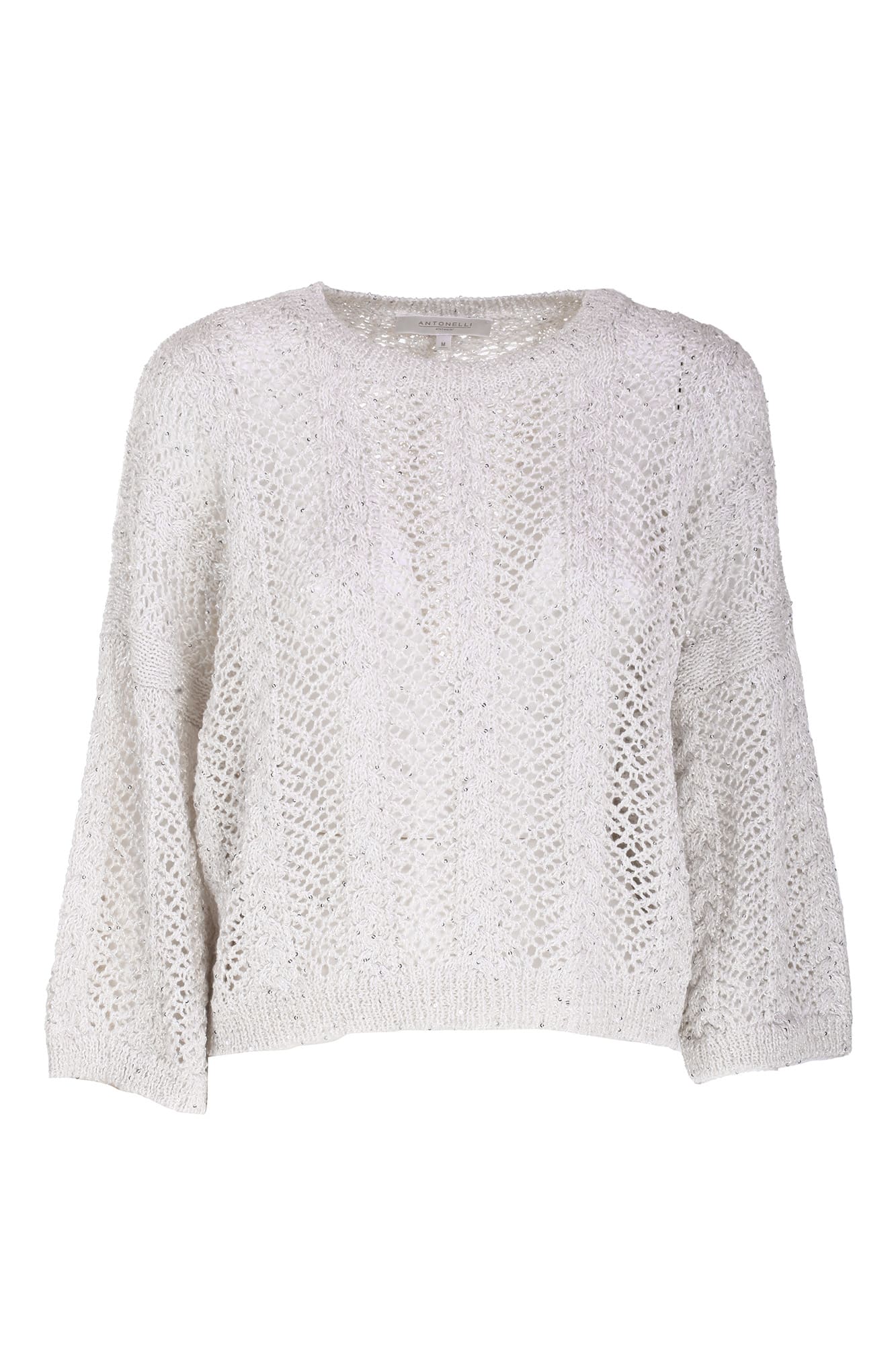 Antonelli Perforated Linen And Cotton Blend Sweater