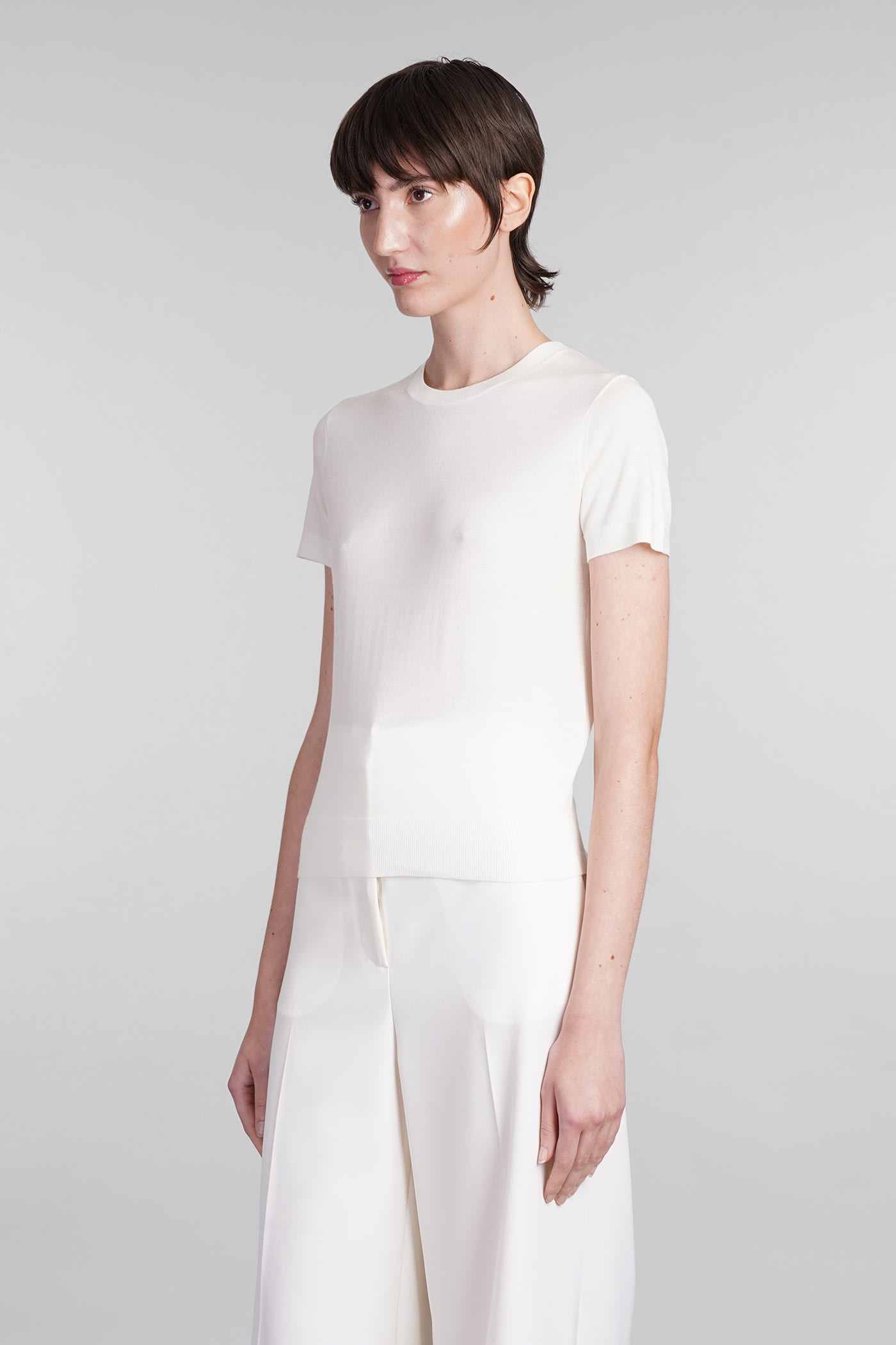 Theory T-shirt In Beige Wool In Beige