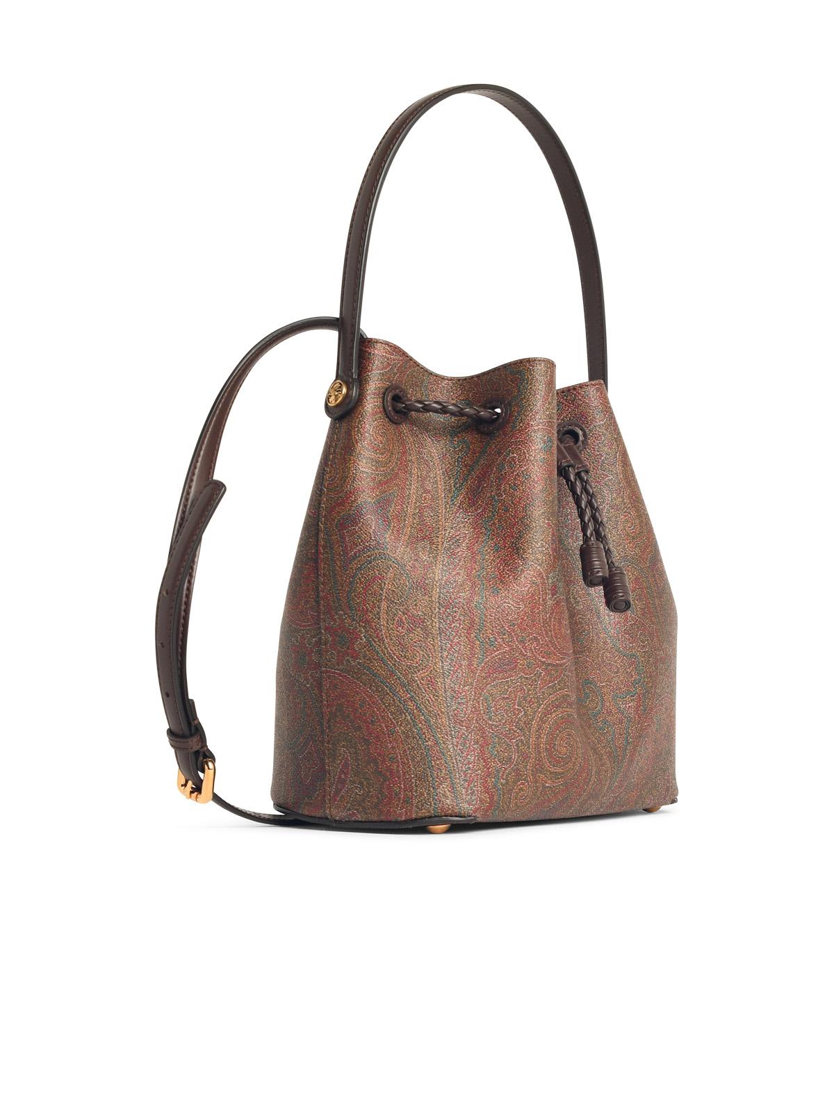Etro Arnica Bucket Bag In Brown Cotton Blend In Brown