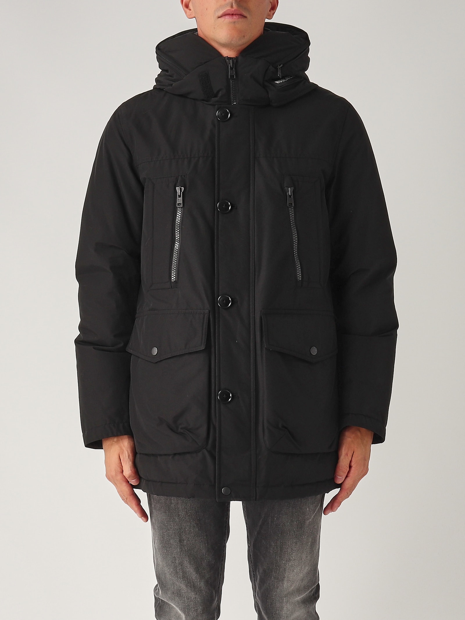 Woolrich Arctic Parka Coat In Black