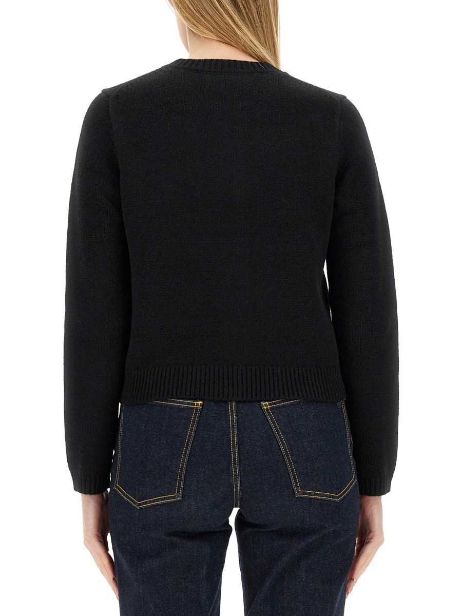 Shop Tory Burch Cardigan With Logo In Black