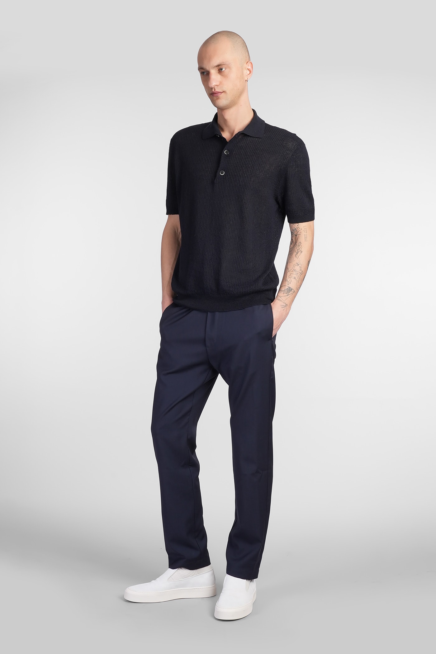 Shop Barena Venezia Marco Polo In Blue Linen