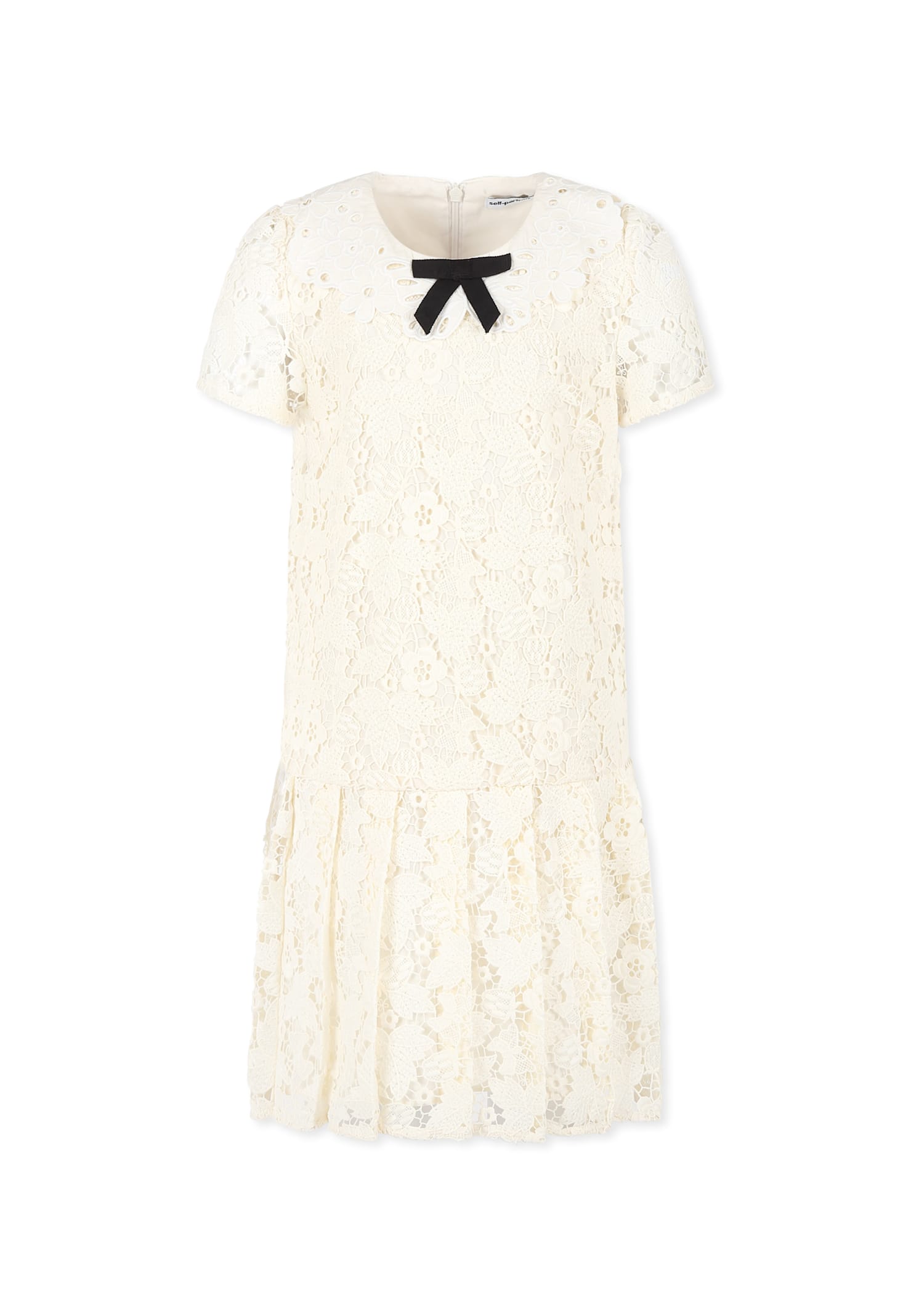 Self-portrait Floral Lace Dress In White