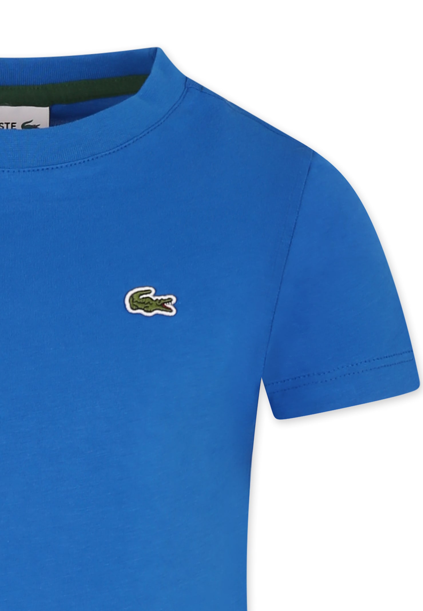 LACOSTE LIGHT BLUE T-SHIRT FOR KIDS WITH CROCODILE