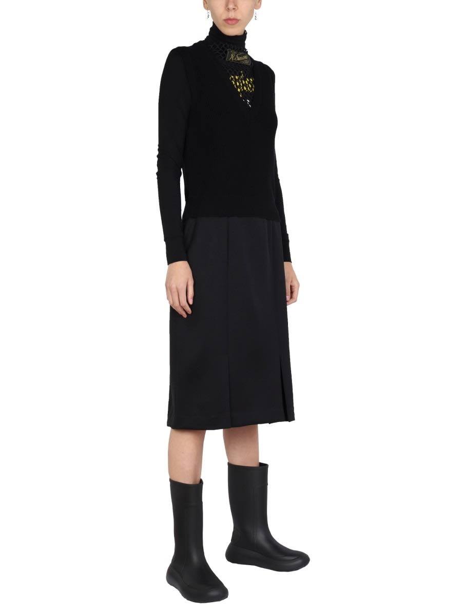 Shop Raf Simons Straight Cut Skirt In Black