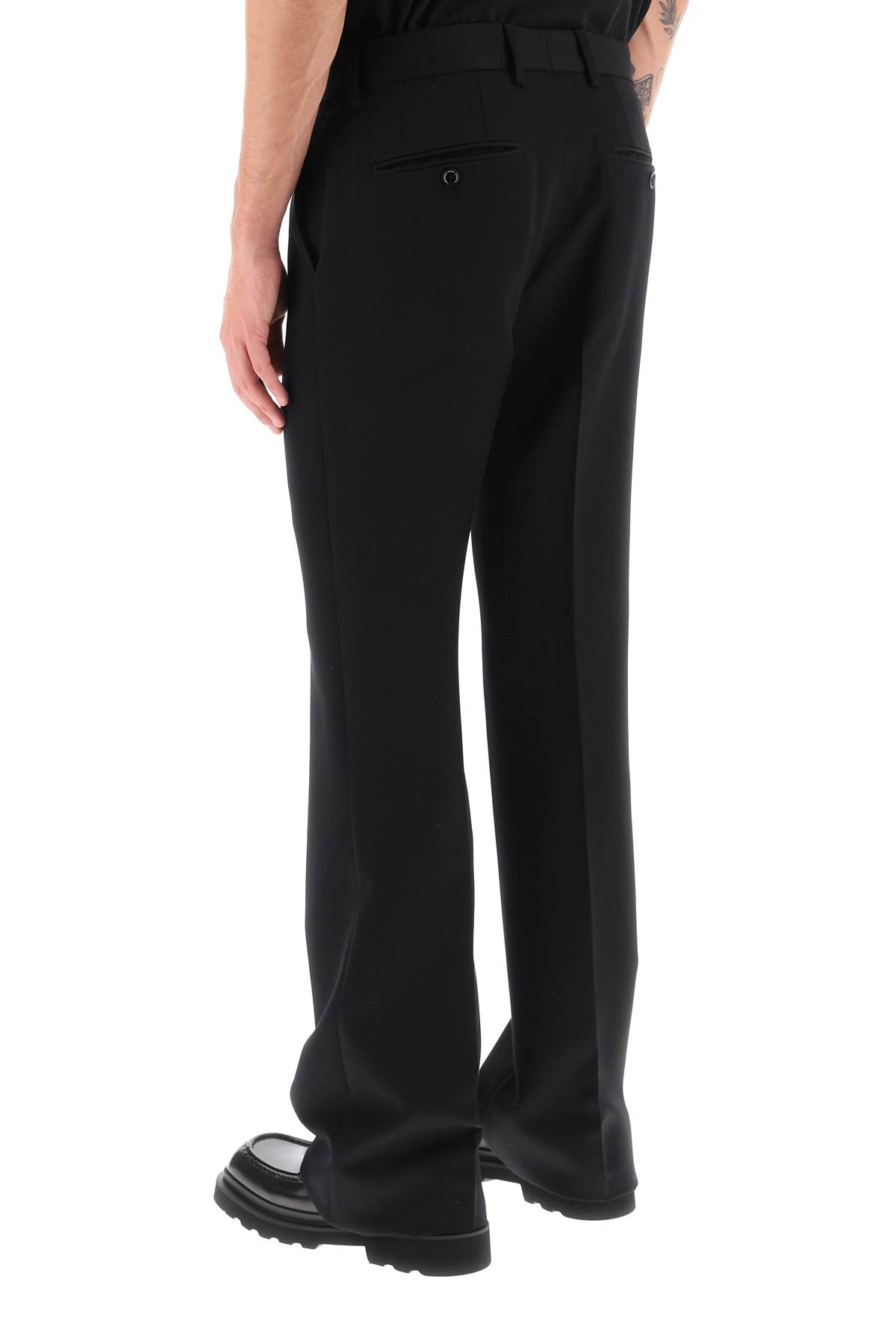 Shop Dolce & Gabbana Flared Tailoring Pants In Nero (black)