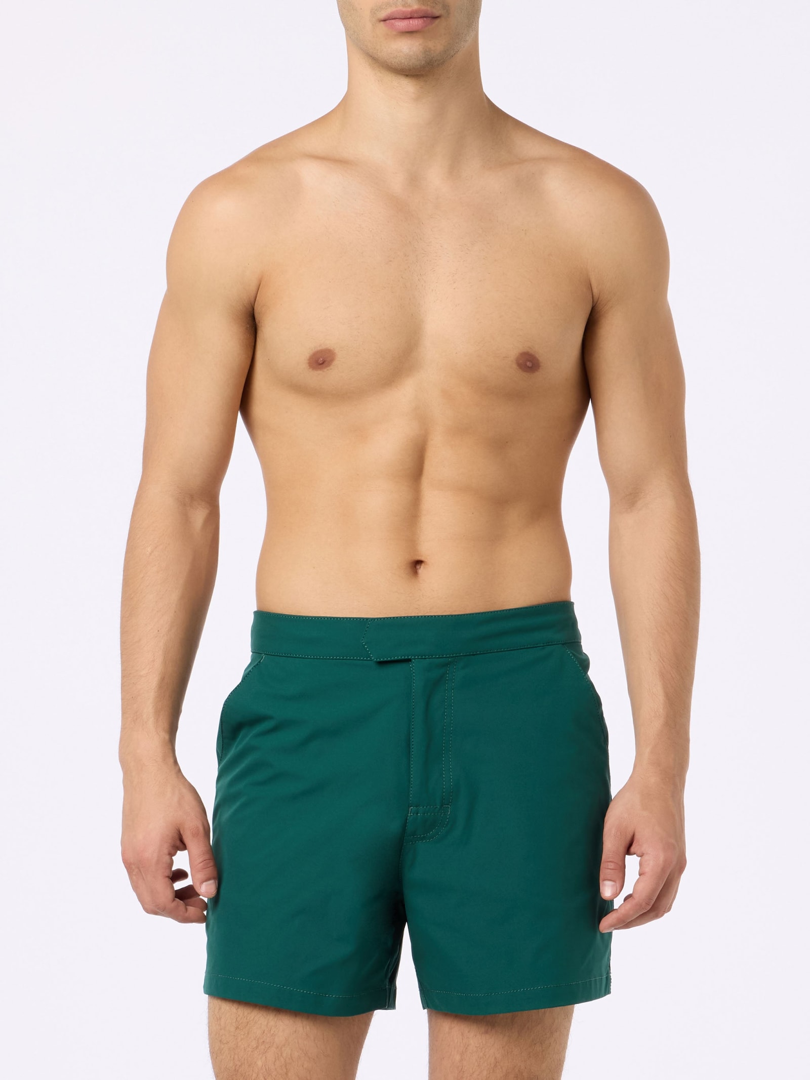 Mc2 Saint Barth Man Short-length British Green Swim Shorts Master In Green
