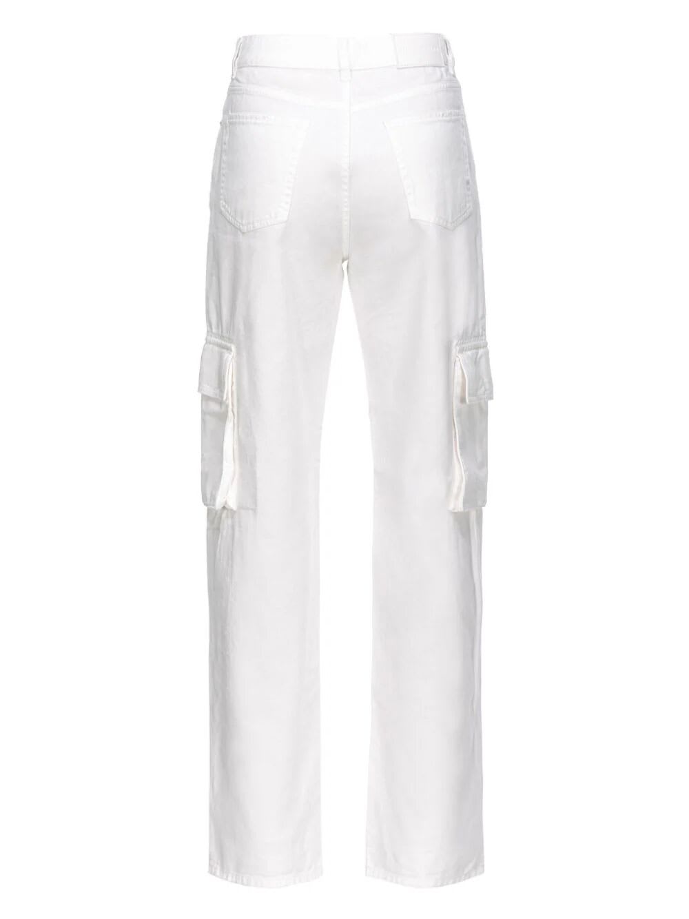 Shop Pinko Caty Cargo Pants In White