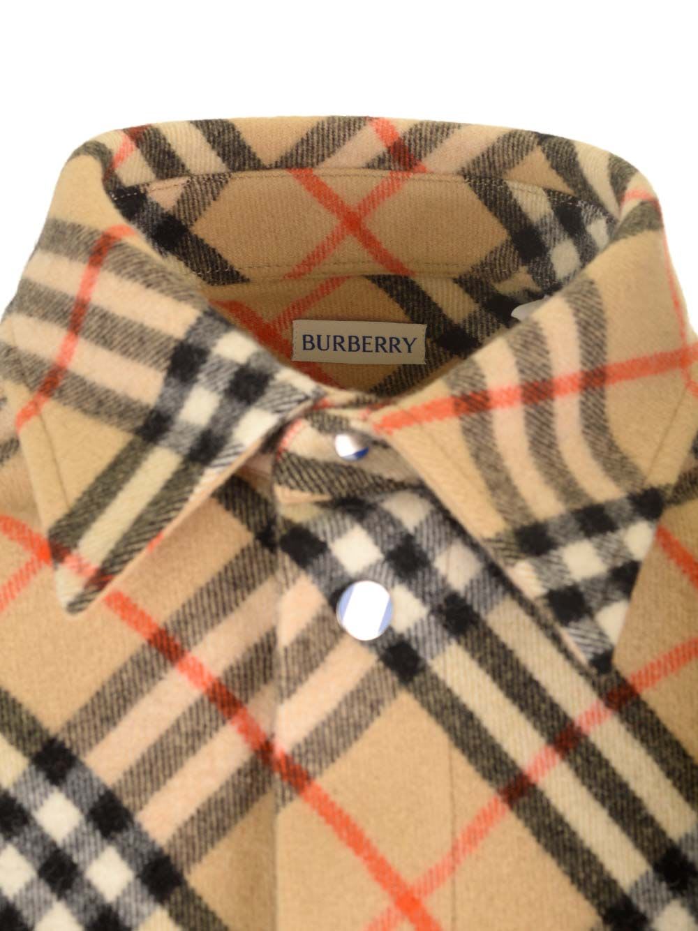 Shop Burberry Shirt With  Check In Beige