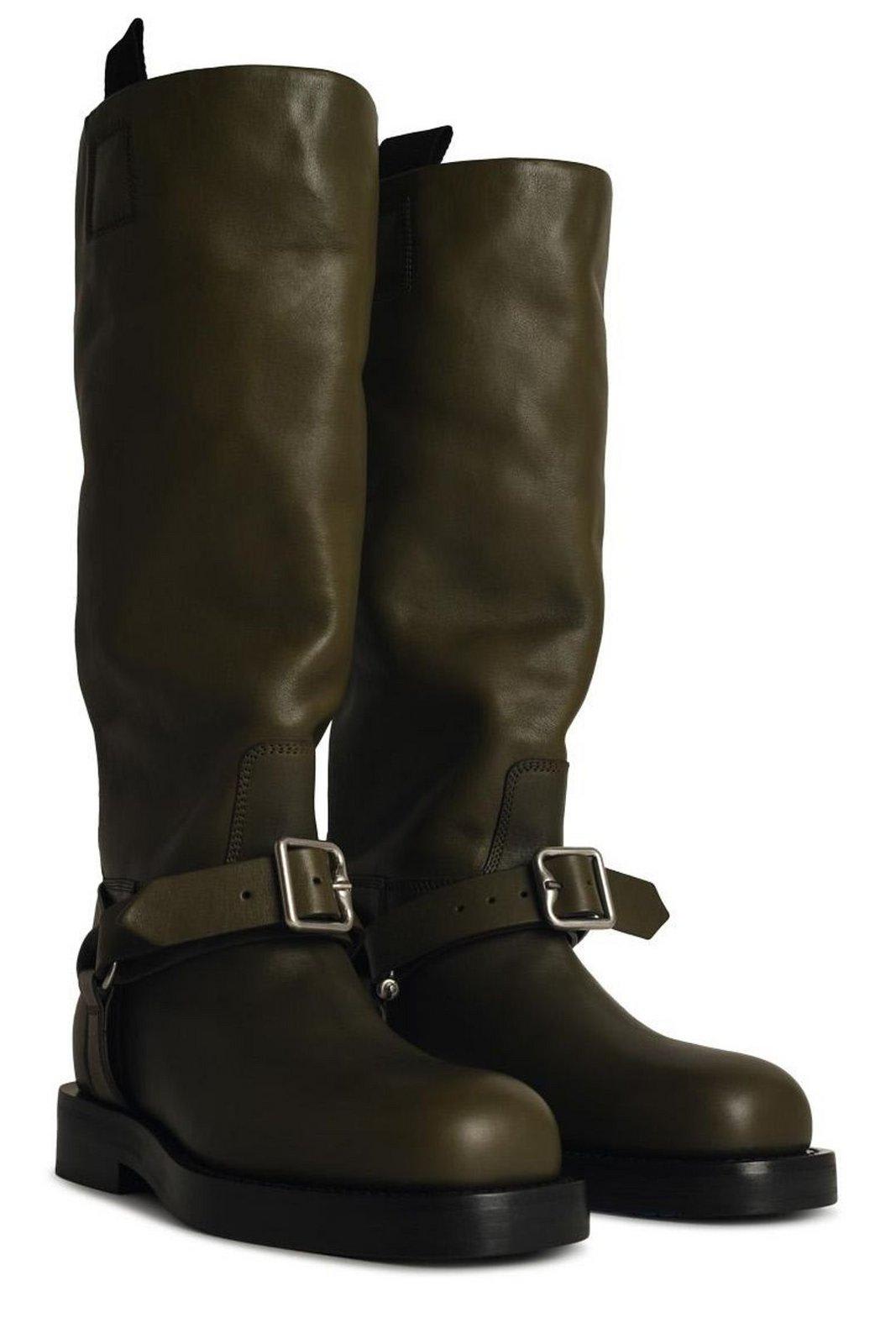 BURBERRY GREEN LEATHER BOOTS