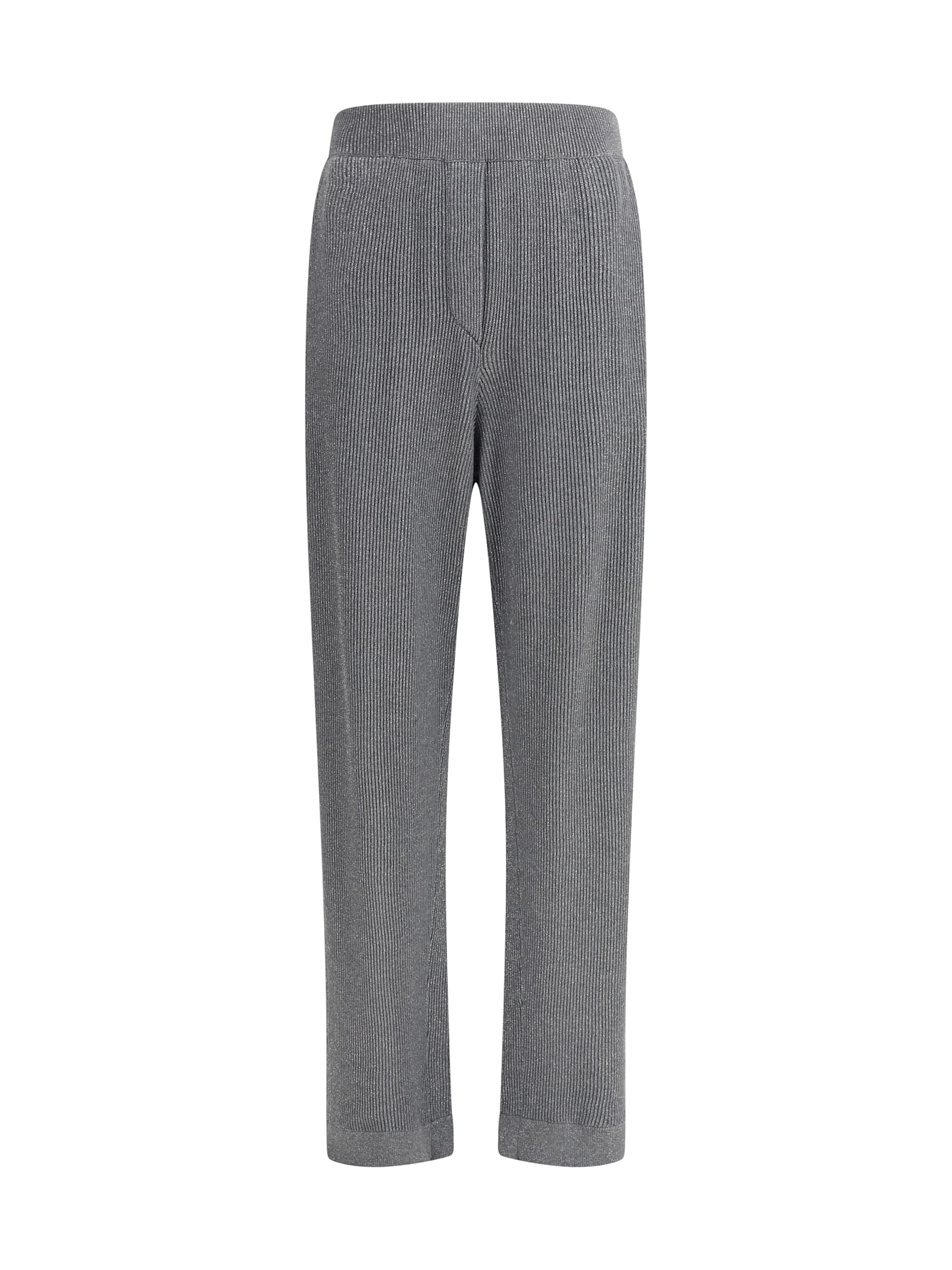 Brunello Cucinelli Vanise Sparkling Knitted Trousers In English Rib