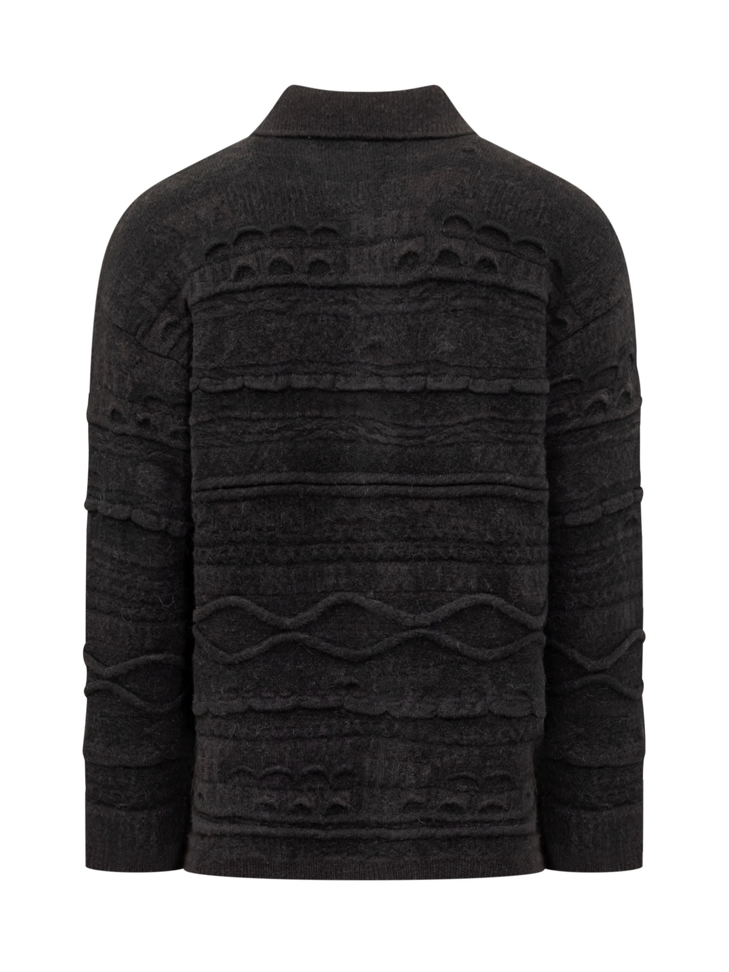 Shop Laneus Cardigan In Nero