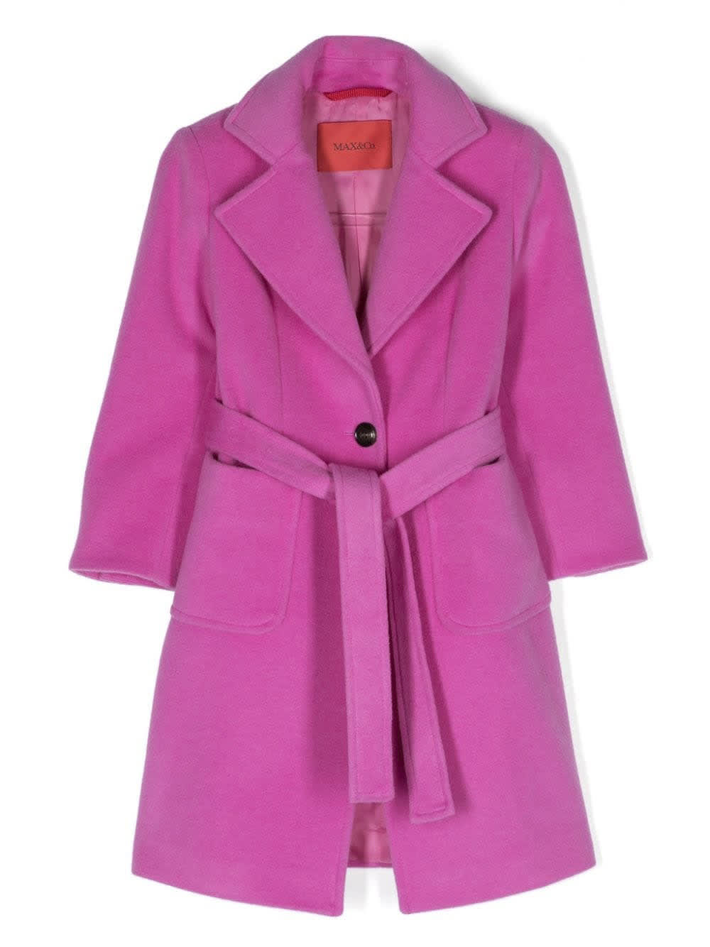 Shop Max&amp;co. Fuchsia Wool Runaway Coat In Pink