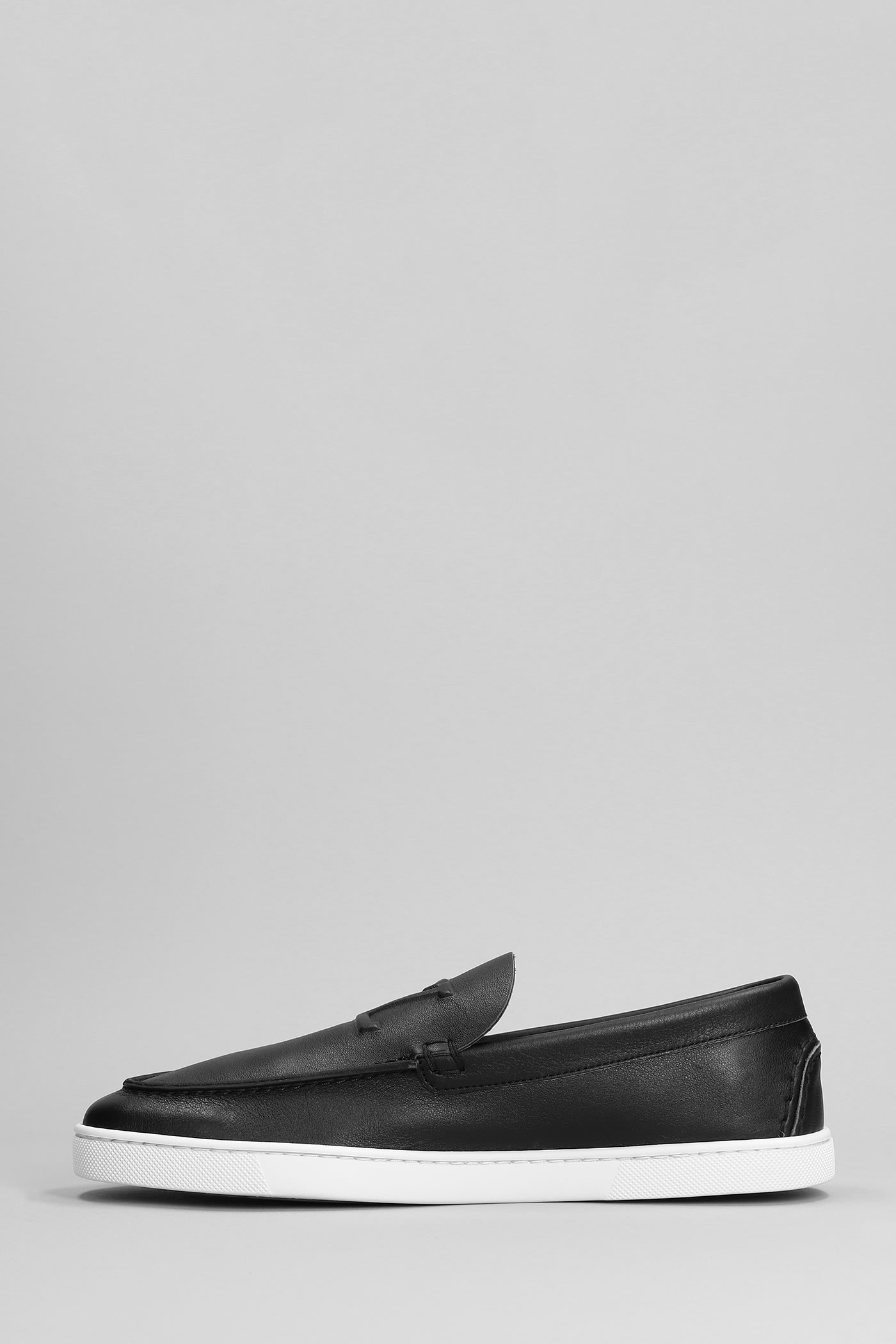 Shop Christian Louboutin Varsiboat Loafers In Black Leather