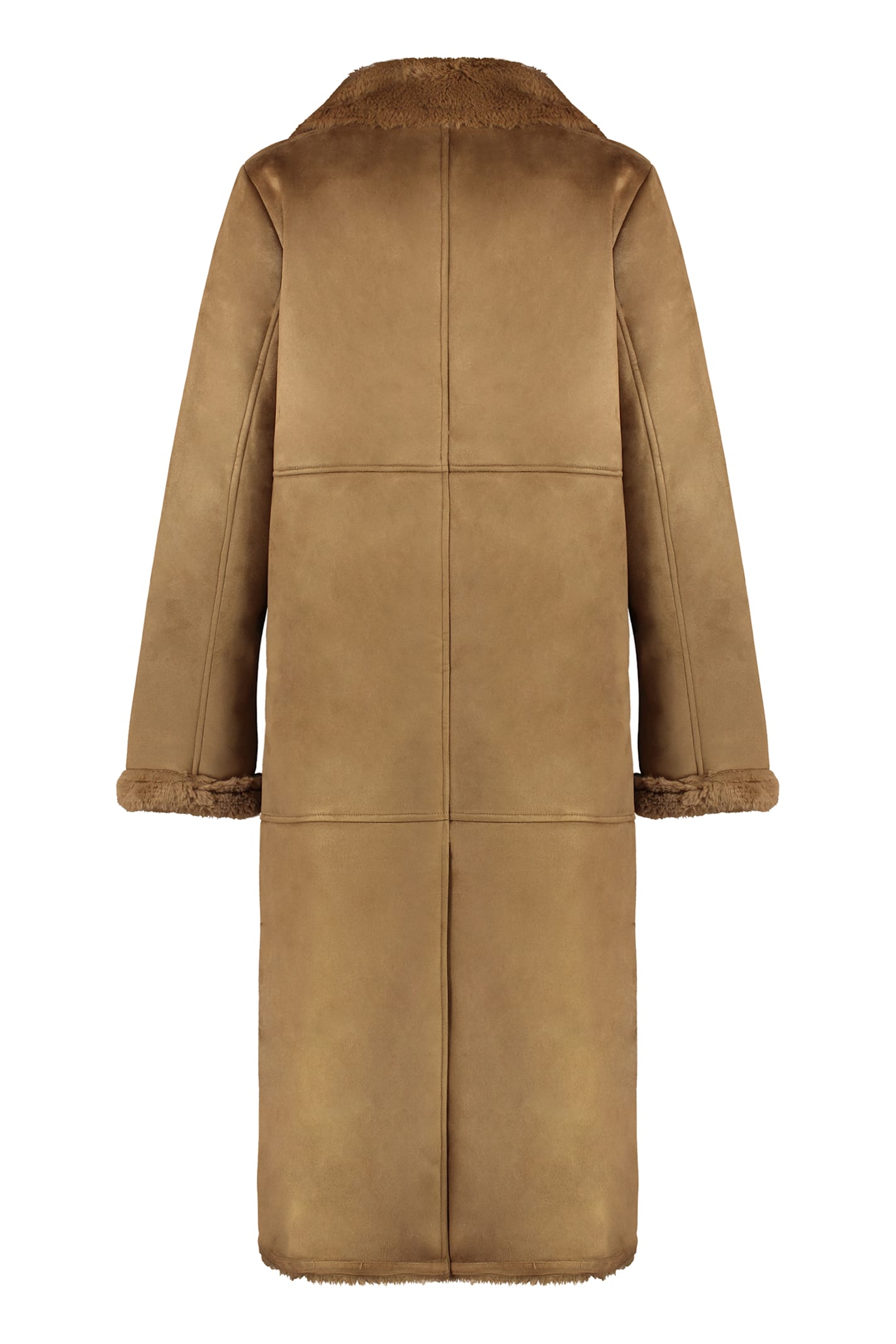 Shop Ralph Lauren Eco-suede Coat In Camel