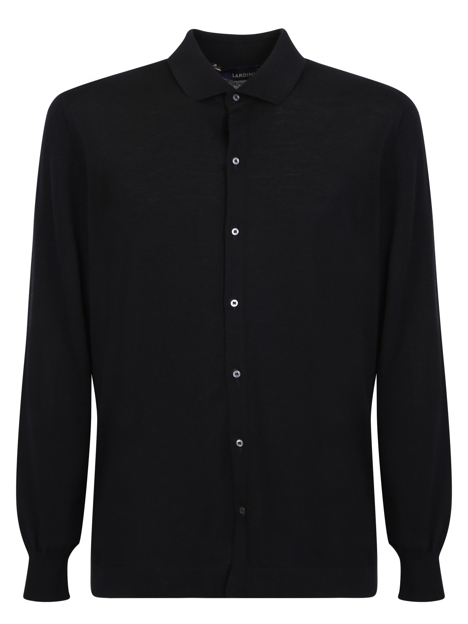 Shop Lardini Wool Shirt In Black