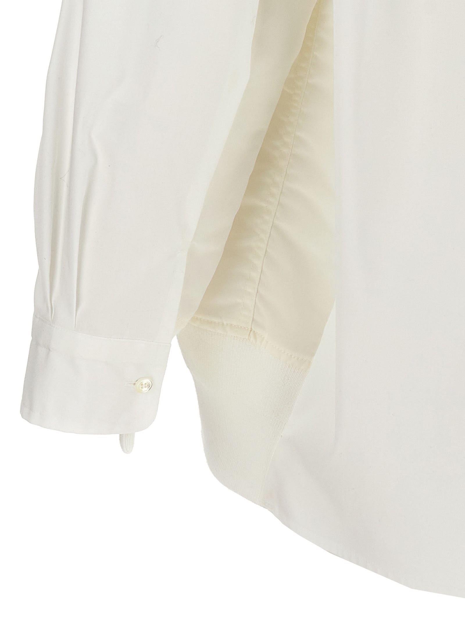 Shop Sacai Nylon Insert Shirt In White