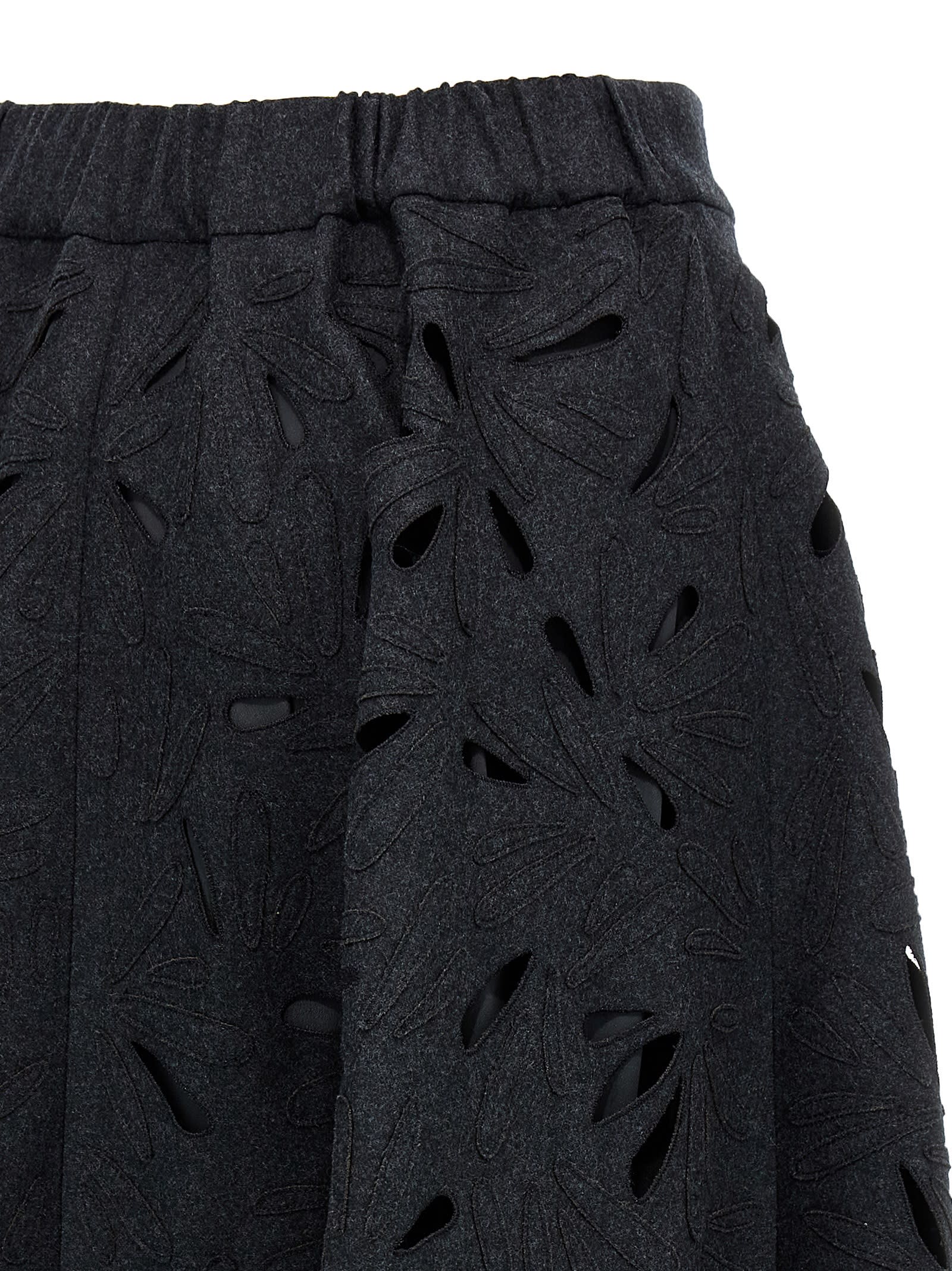 Shop Brunello Cucinelli Openwork Embroidery Skirt