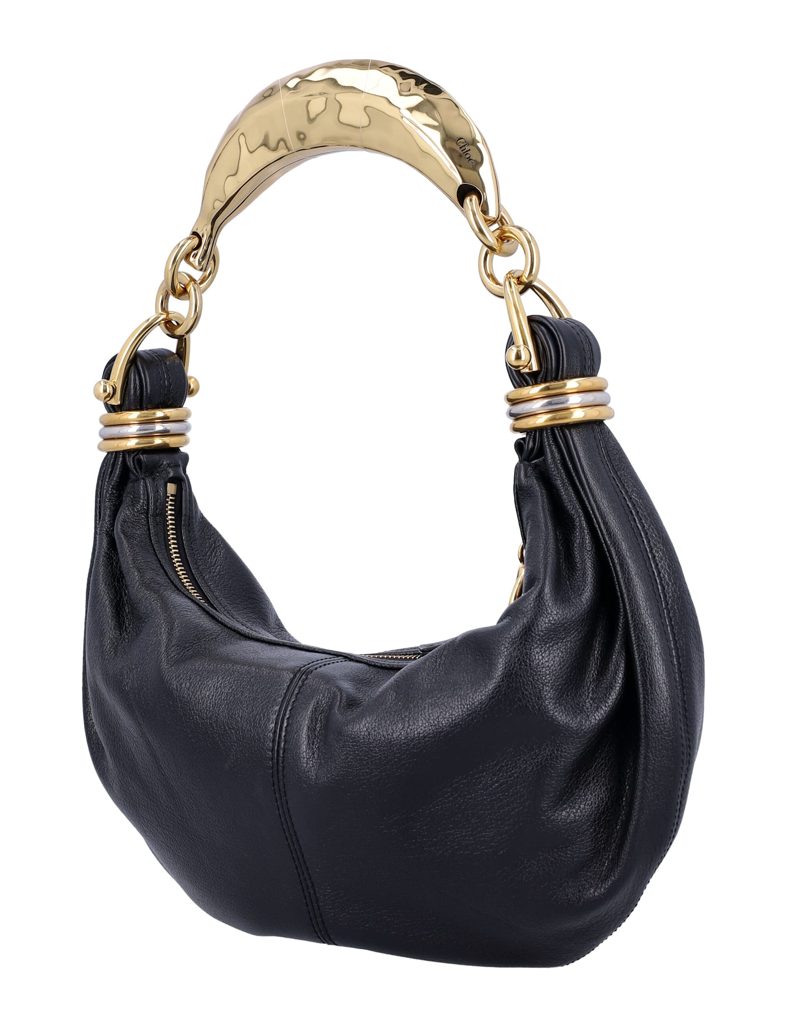 Shop Chloé Small Bracelet Hobo Bag In Black