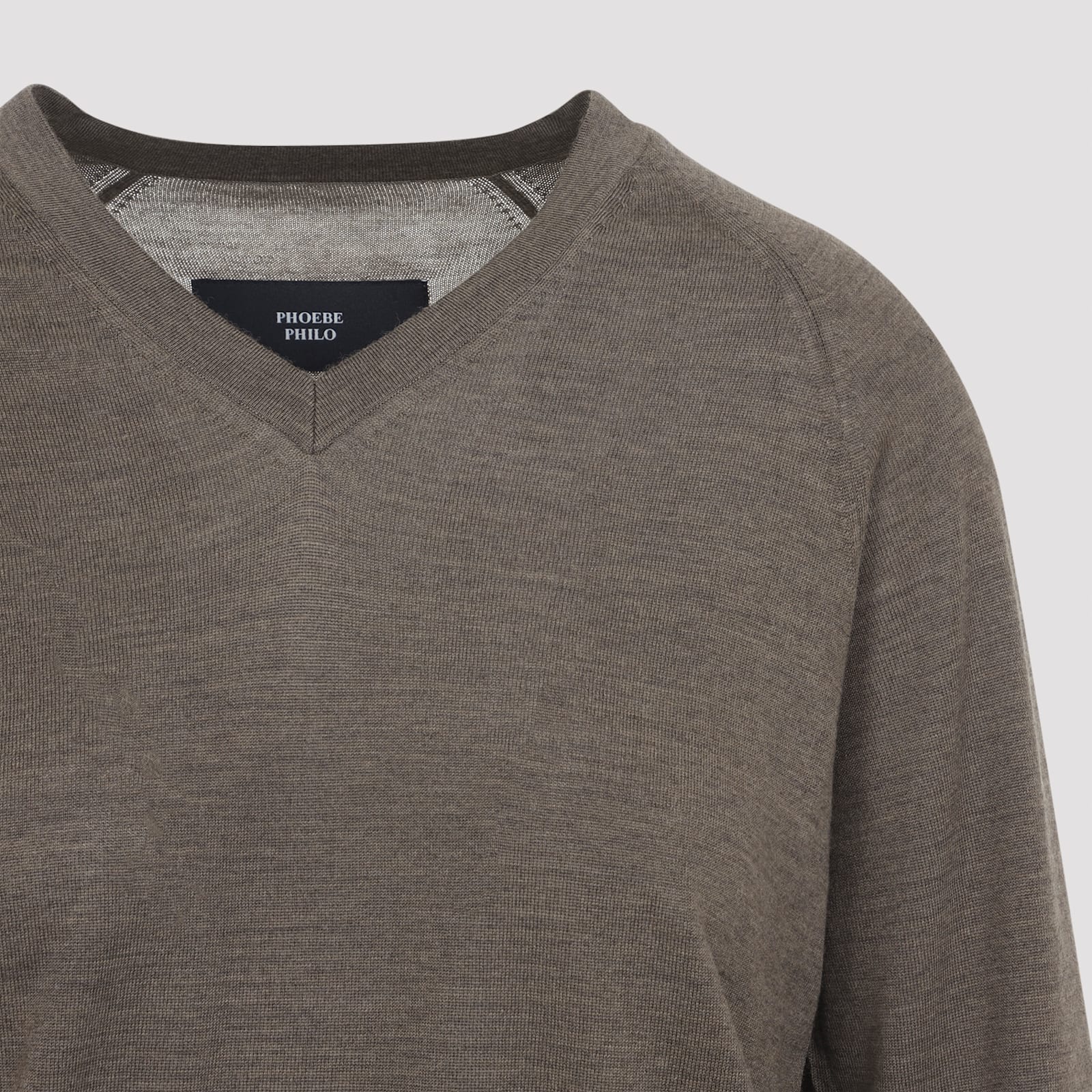 Phoebe Philo V-neck Raglan-sleeve Sweater In Brown
