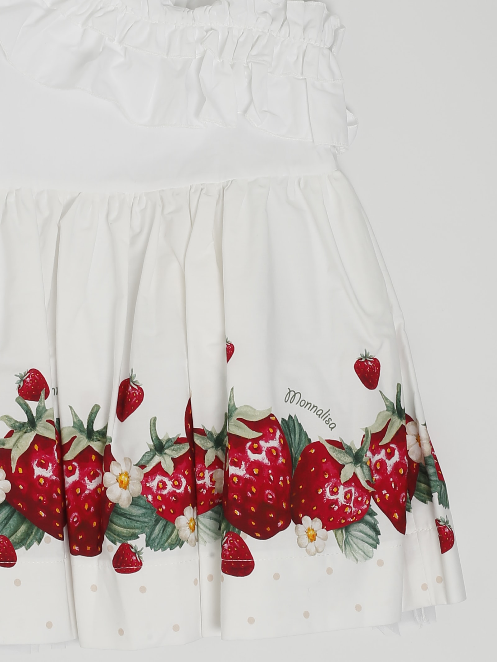 Shop Monnalisa Dress Dress In Bianco-rosso